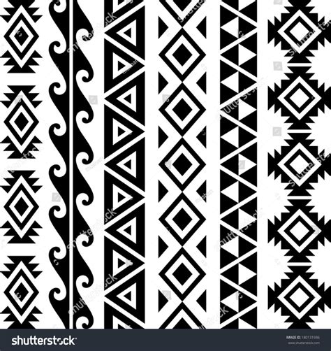 Aztec Tribal Seamless Pattern Designs Stock Vector Royalty Free