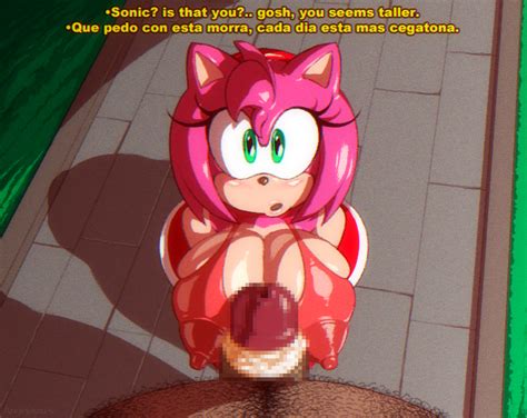 Rule 34 1girls Amy Rose Angelauxes Big Penis English Text Female Pink