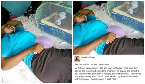 nigerian woman pregnant for 3 years finally gives birth photos kemi filani news