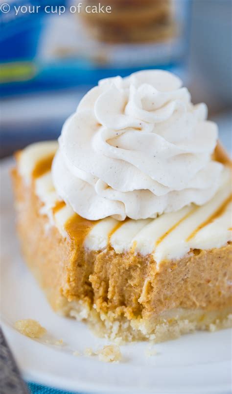 Don't you worry…it is still a perfectly pumpkin flavored pie but is much creamier than the original. Pumpkin Cream Cheese Pie Bars - Your Cup of Cake
