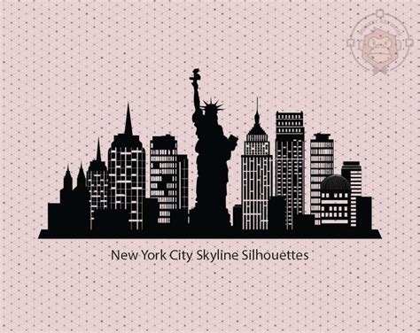 New York City Skyline Nyc Cricut Silhouettes Svg And Eps Etsy Uk