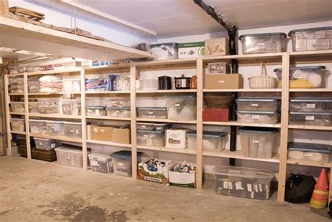 For family uses such as holding utensils and drying clothes, the small basement storage protect products, especially fragile items, by storing them at a central point and allowing access to them from both ends. Simple plywood shelving for basement storage. Phil ...