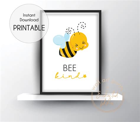 Bee Kind Printable Print - Printable Wall Art in 2020 | Printable print, Printable wall art ...