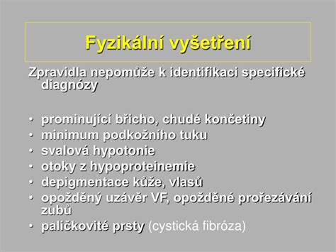 Cystická fibróza je genetická porucha, ktorá postihuje dýchacie, tráviace a reprodukčné ústrojenstvo. PPT - Malabsorpční syndrom PowerPoint Presentation - ID ...