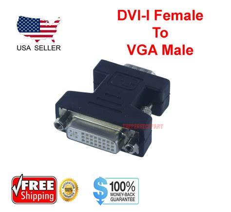 dvi i female analog 24 5 to vga male 15 pin connector adapter desktop pc usa the perfect