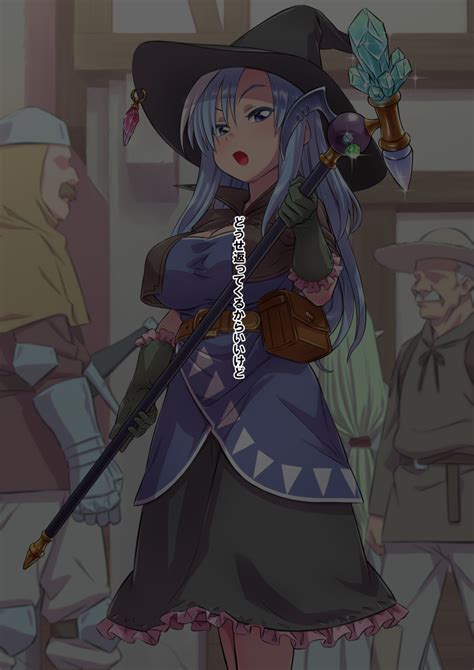 ha ku ronofu jin highres tagme translated blue hair fantasy witch image view