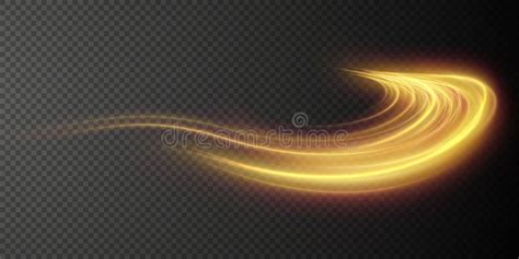 Light Golden Twirl Curve Light Effect Of Golden Line Png Luminous