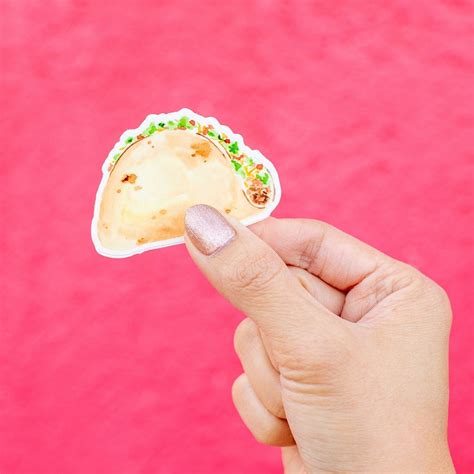 Taco Vinyl Sticker Taco Decal Taco Laptop Sticker Texas Etsy