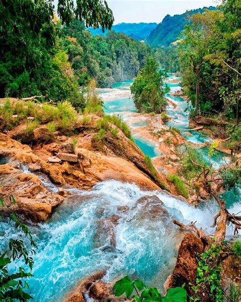Conoce Las Hermosas Cascadas De Agua Azul Viaja Chiapas