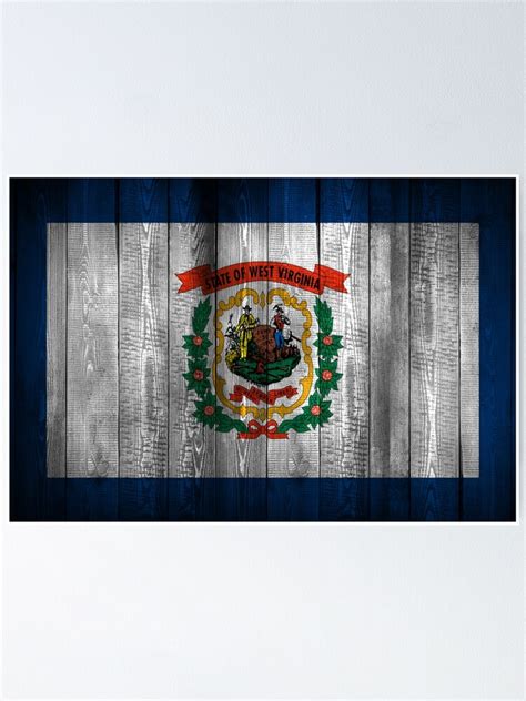 Póster Bandera del estado de Virginia Occidental aspecto de madera de jonnybabe Redbubble