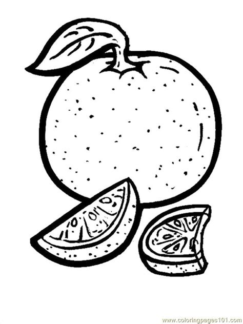 Coloring Pages Orange Food And Fruits Oranges Free Printable