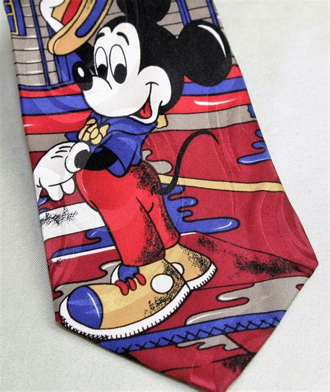 Mickey Mouse Tie Necktie Disney Mickey Unlimited Pineknot Motel Red 100