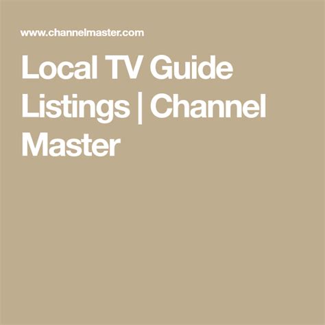 Local Tv Guide Listings Channel Master Tv Guide Tv Guide Listings