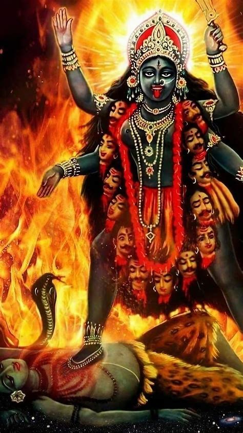 Maa Kali Fire Background Goddess Lord Shiva Hd Phone Wallpaper Peakpx