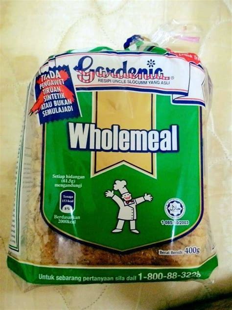 Actually baru lagi start makan roti wholegrain sebab kalori dia lagi rendah daripada roti putih yang biasa. Kalori 2 Keping Roti Wholemeal Gardenia