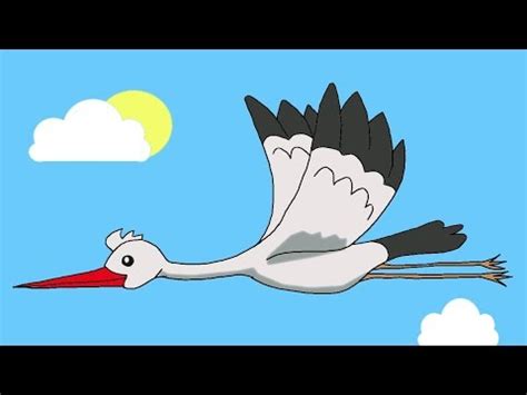 How To Draw A Stork Drawing White Stork Step By Step YouTube