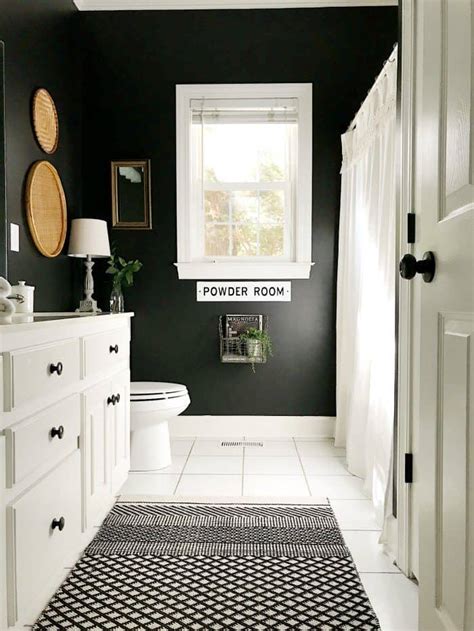 Bathroom Makeover With Black Painted Walls At Home With The Barkers