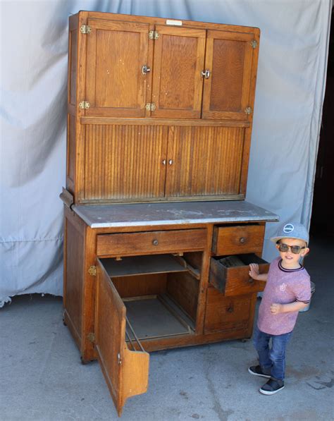 Antique sellers oak kitchen cabinet hoosier style 48 inches width. Bargain John's Antiques | Antique Oak Hoosier Kitchen ...
