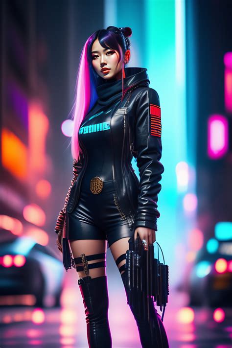 Lexica Cyberpunk City Girl