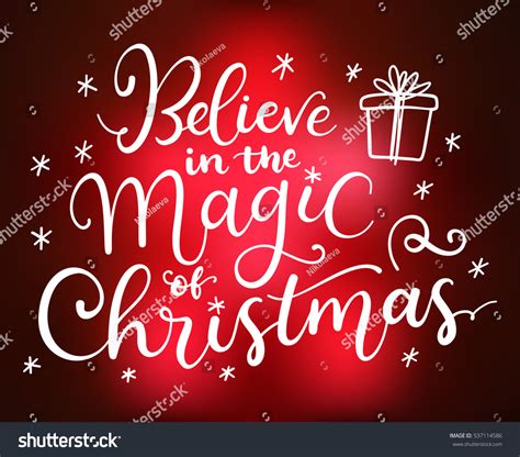 Believe Magic Christmas Vector Greeting Card Stock Vector 537114586