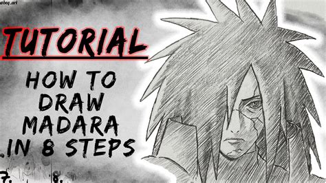 How To Draw Madara Uchiha Step By Step Tutorial Youtube