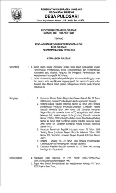 Surat keputusan ketua pengadilan agama jakarta barat. Contoh Surat Keputusan Yayasan