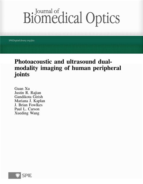 Pdf Photoacoustic And Ultrasound Dual Modality Imaging Of Human