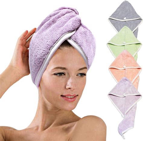 Buy Xzp 4 Pack Larger Thicker Rapid Hair Wrap Towels Drying Women Long Thick Curly Hair Magic