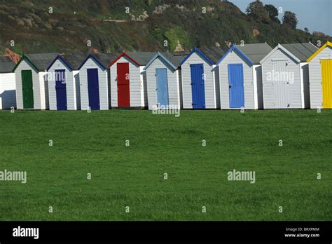 Beach Huts Near Paignton In Devon Stock Photo Alamy