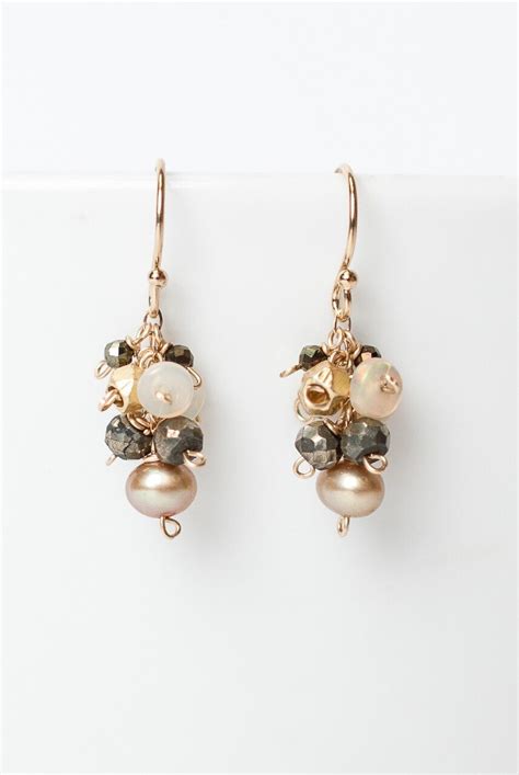 Anne Vaughan Ignite Pearl Drop Cluster Earrings Earthenworks