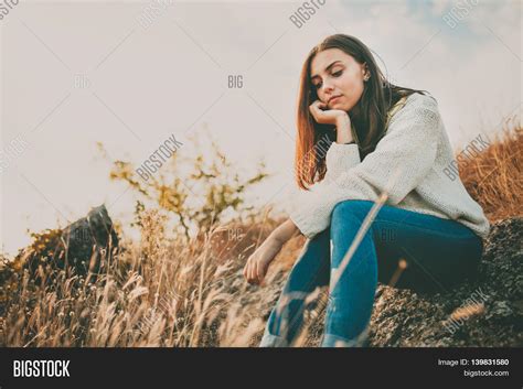 Teenage Girl Sitting Image And Photo Free Trial Bigstock