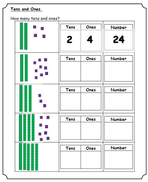 Place Value Tens And Ones Worksheet