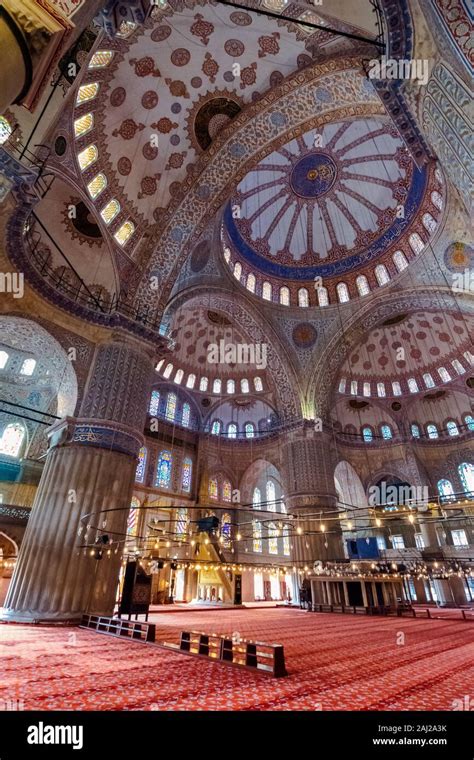 Istanbul Turkey Aug 18 2015 Inside Interior Of Blue Mosque Also