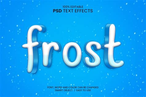 Premium Psd Frost Text Effect With Snow Style 3d Text Effect