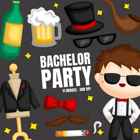 Bachelor Party Clipart Wedding Party Celebration Clip Art Etsy