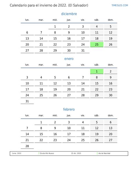 Calendario 2022 Con Días Festivos En El Salvador Imprimir Y Descargar