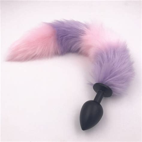 Buy 3 Size Anal Plug Fox Tail Butt Plug Pink Top Plush