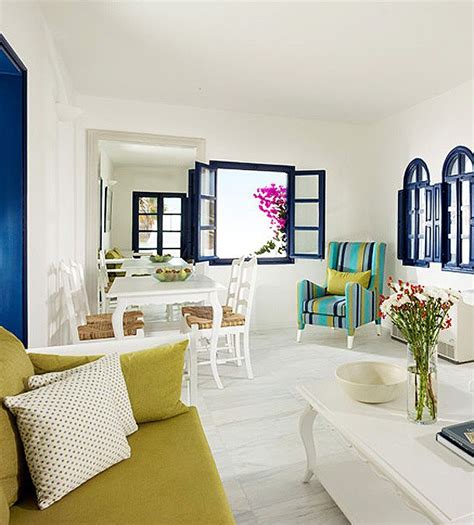 Santorini Interior Design White And Bright Colour Decors Interior