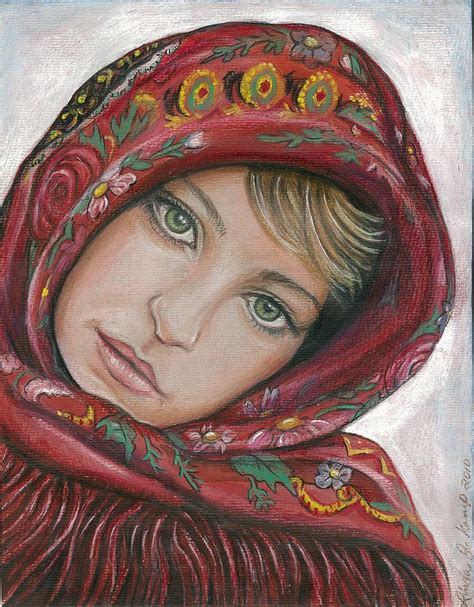 Russian Girl Painting By Linda Nielsen