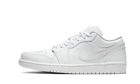 The nike air jordan 1 low no swoosh in triple white is set to arrive on july 16 through select retailers and the brand's online store. Jordan 1 Low Triple White Tumbled Leather - 553558-130 ...