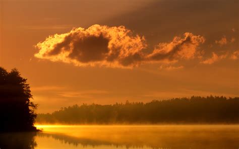 Wallpaper Clouds Morning Dawn Lake Trees Fog 1920x1200 Wallup