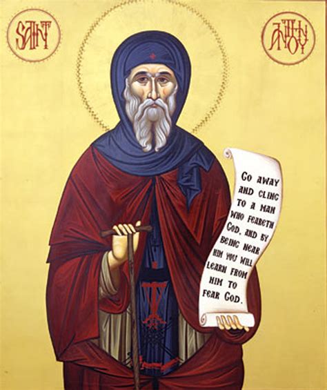 Icon Of St Anthony The Great 20th C 1an52 Uncut Mountain Supply