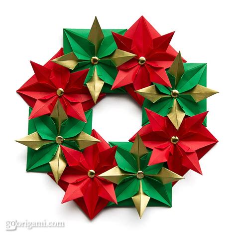 Origami Christmas Wreath — Holiday Origami Go Origami