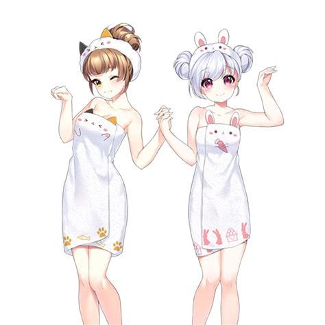 buy anime bath towel girlfriends japanese cute white rabbit cat towel hairpin