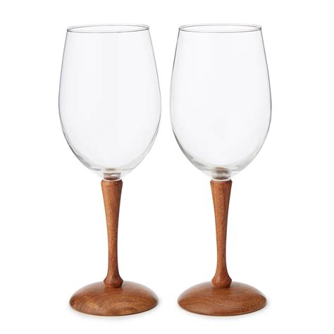 Wooden Stem Wine Glasses