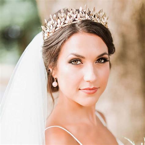 Tiara Crown Headdress Bridal Headpiece Gold Bridal Crown Etsy