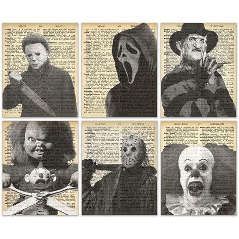 Buy Horror Movie Villain Dictionary Posters Set Of 6 8 Inches X 10