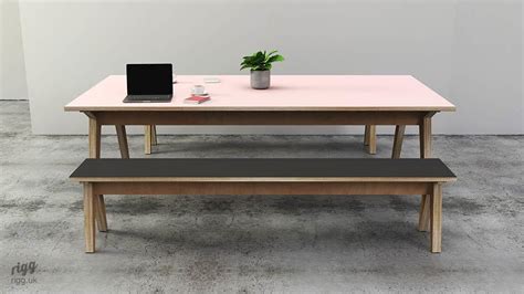 Plywood Office Table And Benches