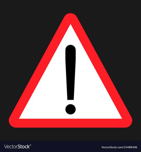 Warning Hazard Sign Flat Icon Royalty Free Vector Image