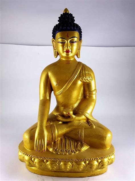 Clay Statue Of Shakyamuni Buddha Made In Nepal Handmade Painted